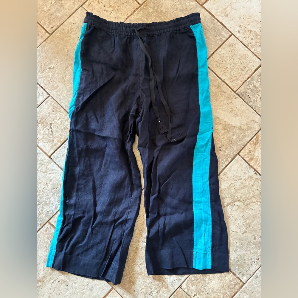 J. Crew Linen Track Pants with Drawstring